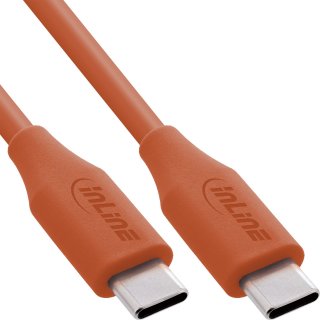 Cablu USB 2.0 type C fast charging silicon 100W Orange 1m, InLine IL35891O