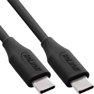 Cablu USB 2.0 type C fast charging silicon 100W Negru 0.5m, InLine IL35895