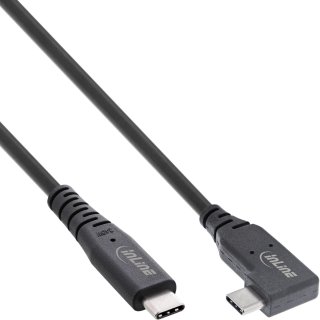 Cablu USB 4 type C drept/unghi 90 grade 240W/8K60Hz T-T 2m Negru, InLine IL35912I