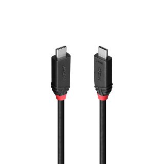 Cablu USB4 type C 240W/40Gbps Black Line 0.5m, Lindy L37000