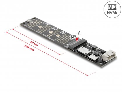 Convertor OCuLink la M.2 Key M NVMe SSD, Delock 64291