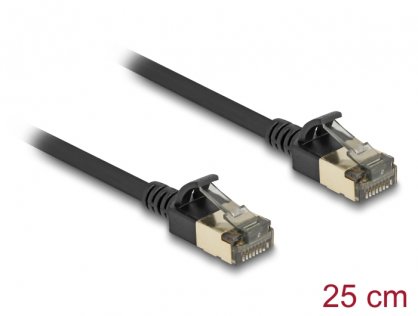 Cablu de retea RJ45 Cat.8.1 FTP Slim Pro 0.25m Negru, Delock 80337