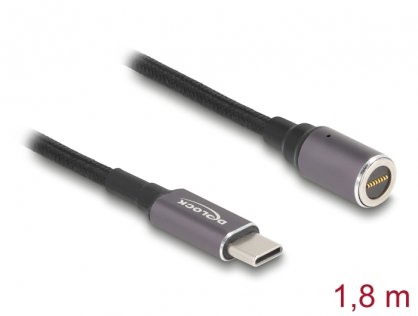Cablu de incarcare USB type C la conector magnetic 1.8m brodat, Delock 80780