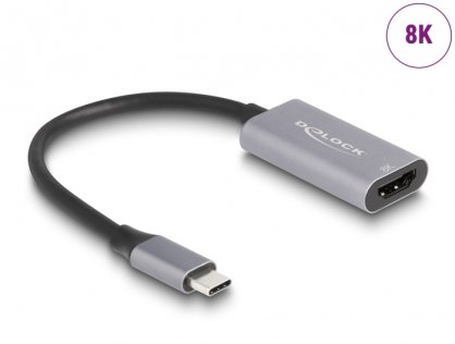 Adaptor USB type C la HDMI (DP Alt Mode) 8K30Hz/4K144Hz cu HDR, Delock 60021