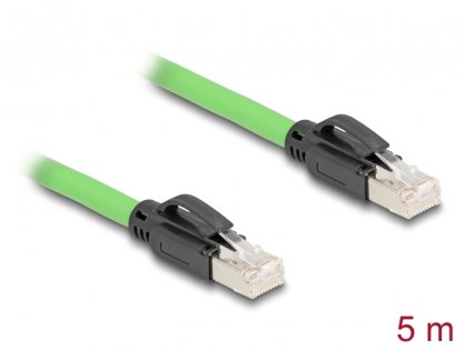 Cablu de retea RJ45 Cat.6A SFTP TPU 5m Verde pentru medii industriale, Delock 80891