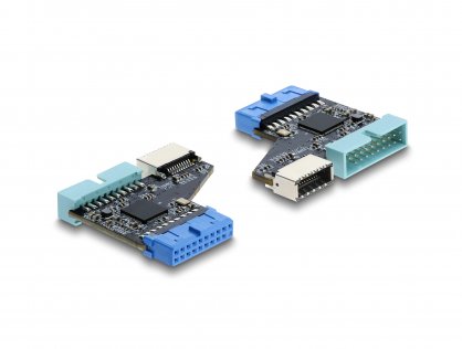 Adaptor USB 5 Gbps 20 pini header la USB Type E Key A + USB 20 pini header, Delock 67343