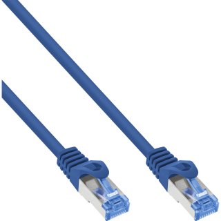 Cablu de retea RJ45 Cat.6A S/FTP LSoH CCA 0.3m Albastru, InLine IL72633B