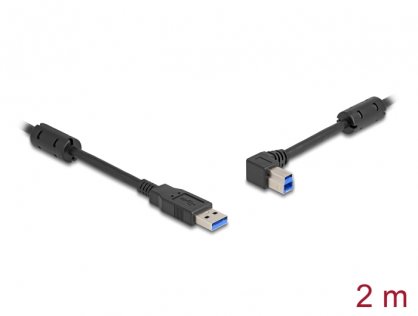 Cablu USB 3.0-A la USB-B drept/unghi stanga 2m, Delock 81101