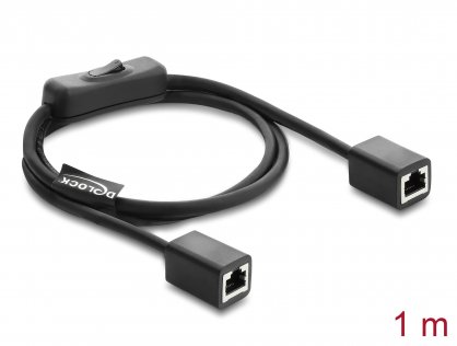 Cablu de retea RJ45 Cat.6 F/UTP M-M 1m cu switch, Delock 81566