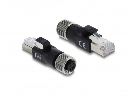 Adaptor M12 X-coded 4 pini la RJ45 M-T, Delock 90832