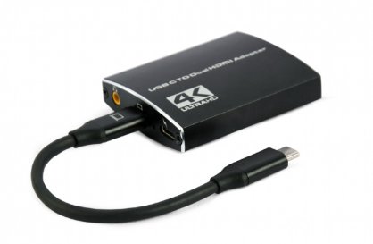 Multiplicator USB type C la 2 x HDMI 4K60Hz, Gembird A-CM-HDMIF2-01
