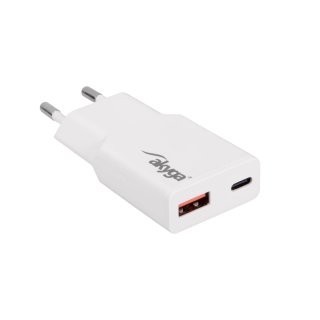 Incarcator priza USB-A + USB type C PD GaN 30W, Akyga AK-CH-27