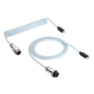 Cablu spiralat USB type C GX16 T-T tip Aviator 3m Alb, Akyga AK-USB-49