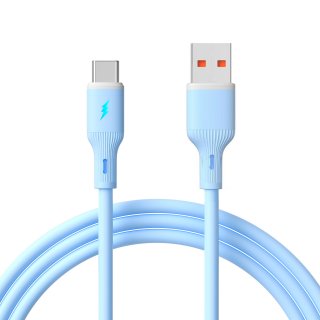 Cablu USB 2.0-A la USB type C T-T 18W 1m silicon Blue, Akyga AK-USB-63