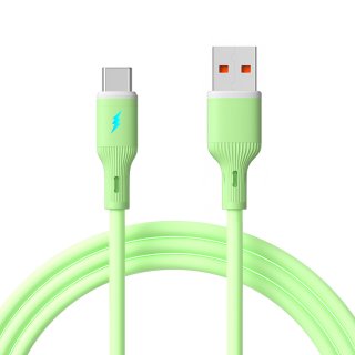 Cablu USB 2.0-A la USB type C T-T 18W 1m silicon Verde, Akyga AK-USB-64