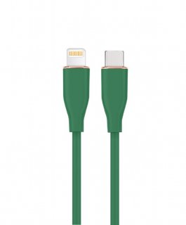 Cablu silicon USB 2.0 type C la iPhone Lightning 1.5m Verde, Gembird CC-USB2S-CM8PM-1.5M-G