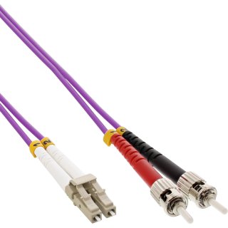 Cablu fibra optica Duplex Multimode LC-ST LSOH OM4 15m, InLine IL88515P