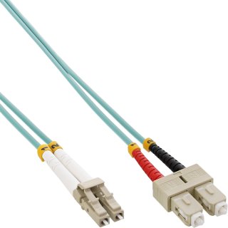 Cablu fibra optica Duplex Multimode LC-SC LSOH OM3 35m, InLine IL88635O