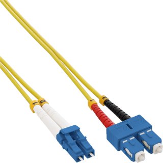 Cablu fibra optica Duplex Singlemode LC-SC LSOH OS2 2m, InLine IL88656D