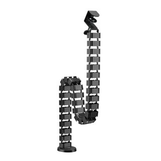 Organizator cabluri/canal cablu inaltime reglabila 1.3mx129mm Negru, Logilink KAB0092