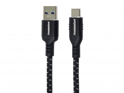 Cablu USB 3.2-A la USB type C T-T 0.5m brodat Negru, ku31cx05