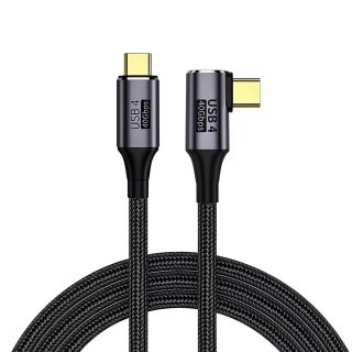Cablu USB4 Gen3x2 40Gbps 8K60Hz 240W drept/unghi 90 grade T-T 0.8m, ku4cu08
