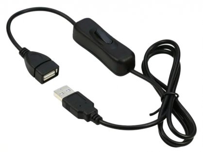 Cablu prelungitor incarcare USB-A T-M cu switch ON/OFF 1m, kupaasw1