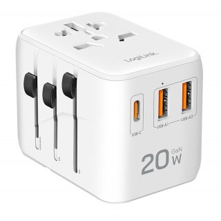 Incarcator universal cu 2 x USB-A + 1 x USB-C PD 20W, Logilink PA0356