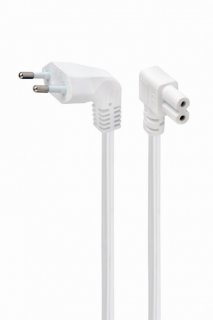 Cablu de alimentare Euro la IEC C7 unghi 2.5m Alb, Gembird PC-184L-VDE-2.5M-W