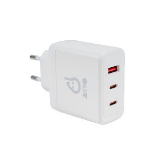 Incarcator priza 1 x USB-A + 2 x USB type C 60W Alb, Spacer SPAR-TRIOQ-04