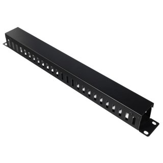 Panou 1U cu organizator cabluri pentru cabinet 19" Negru, Spacer SPCM-1U-BK-02