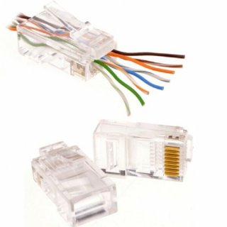 Set 100 buc mufe RJ45 Cat.6 UTP Passthrough, Spacer SPCN-RJ45PASS-UTP-CAT6