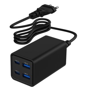 Incarcator priza Fast charger cu 2 x USB-A + 2 x USB-C 65W GaN, Gembird TA-UC-2A2C-PD65-01-BK