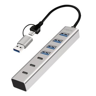 HUB USB 3.2 type C/USB-A la 4 x USB-A + 3 x USB type C, Logilink UA0442