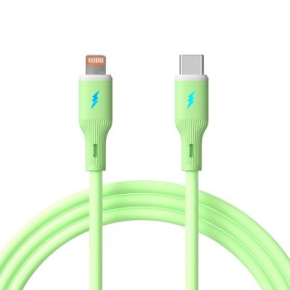 Cablu USB type C la Lightning 30W 1m Verde Silicon, Akyga AK-USB-73