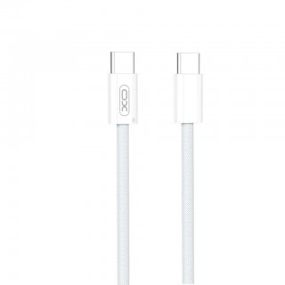Cablu USB 2.0 type C la USB type C 60W 1.5m brodat Alb, XO NB-Q260B