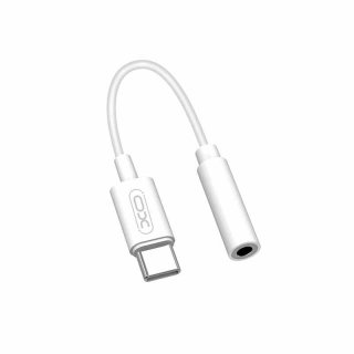 Adaptor audio USB type C la jack stereo 3.5mm T-M 15cm Alb, XO NB-R161