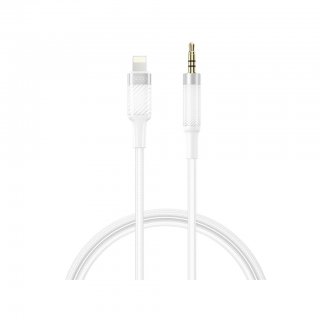 Cablu audio Lightning la jack stereo 3.5mm T-T 1m brodat Alb, XO NB-R279A