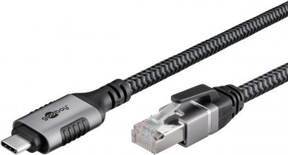 Cablu de retea USB 3.1 type C la RJ45 Cat.6 FTP T-T 2m, Goobay G70698