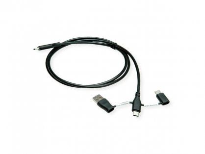 Cablu USB 2.0 type C la USB type C cu A+C Data Lane Blockers 1m, Roline 11.02.8349