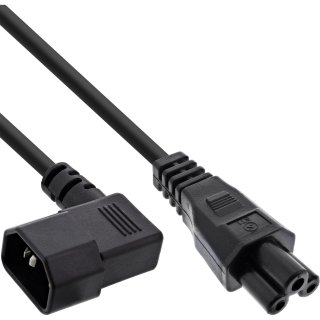 Cablu alimentare C14 la C5 unghi/drept 2m Negru, InLine IL16751A