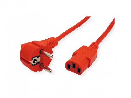 Cablu alimentare PC Schuko la IEC C13 0.8m Rosu, Roline 19.08.1004
