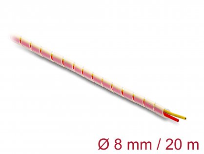 Organizator cabluri spiralat 8mm x 20m Transparent, Delock 19016