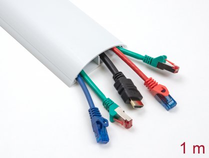 Canal cablu PVC 89 x 21 mm - 1m Alb, Delock 20707