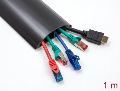 Canal cablu PVC 89 x 21 mm - 1m Negru, Delock 20712