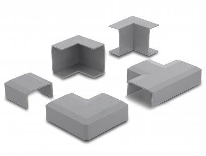 Set 5 buc conector pentru canal cablu 30x14mm Gri, Delock 22098