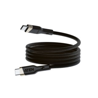 Cablu USB 2.0 type C la USB type C 240W E-Marker 2m brodat magnetic Negru, ATEN 2L-3101P240M