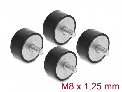 Set 4 buc amortizor vibratii M8x1.25mm/40x20mm, Delock 60817