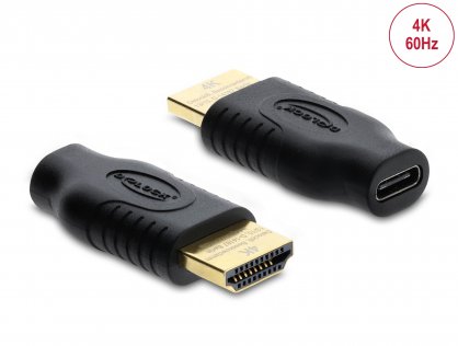 Adaptor USB Type C la HDMI (DP Alt Mode) M-T 4K60Hz cu HDR/HDCP, Delock 61075
