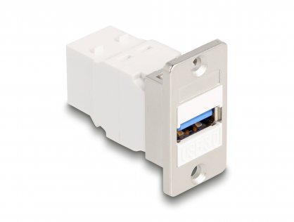 Modul montare panou USB-A 5 Gbps la USB-B M-M Alb, Delock 67164